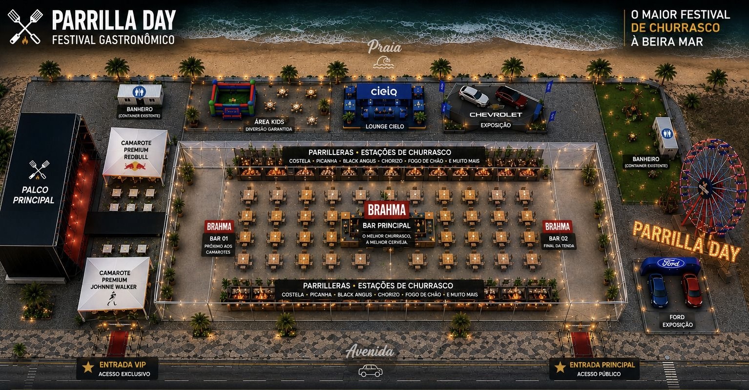 Mapa do Parrilla Day Caraguá Beach